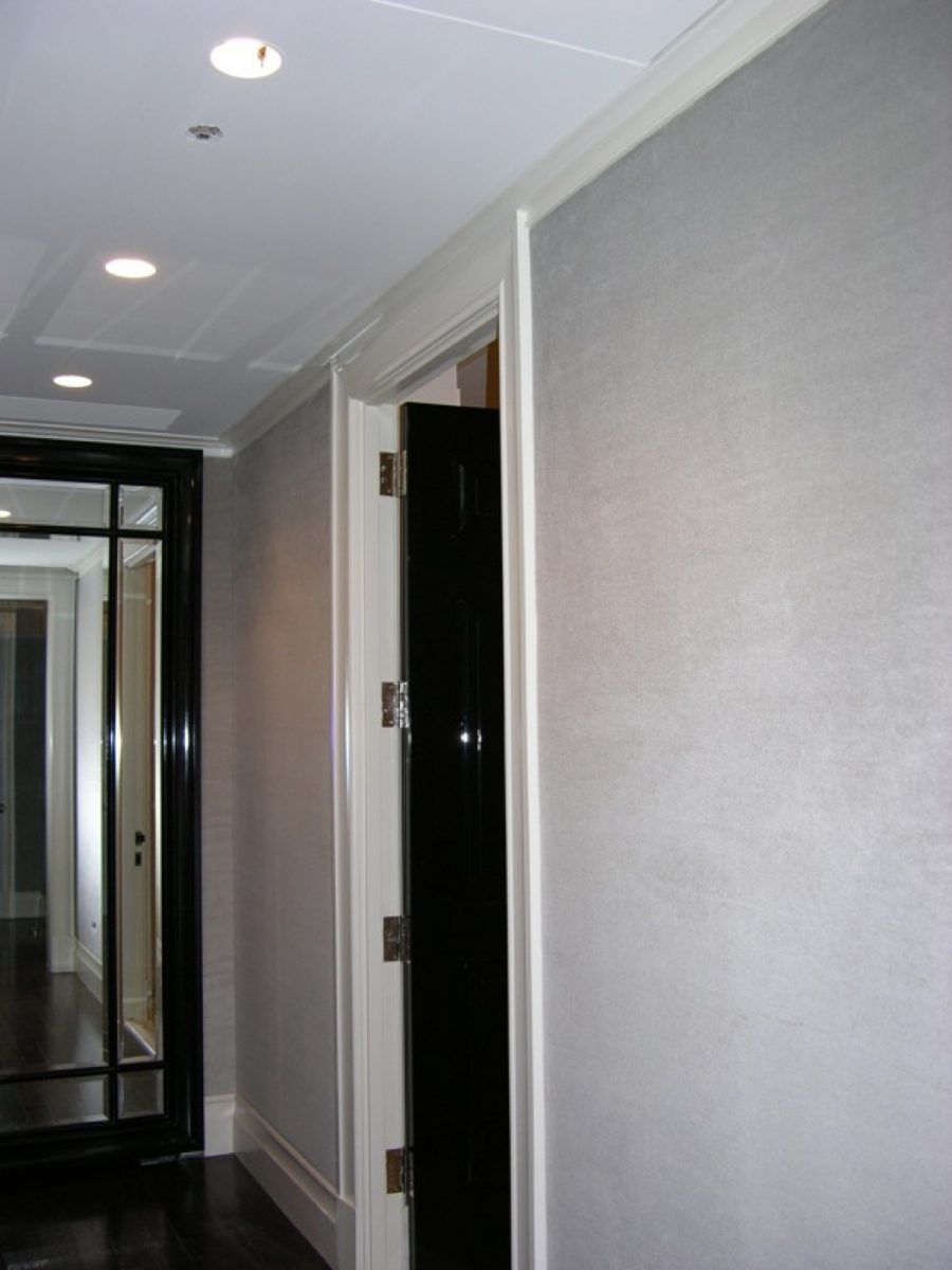 silk velvet install in a corridor