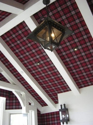 tartan fabric on ceiling