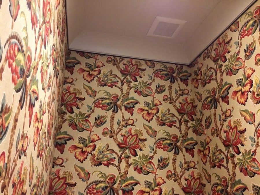 stretched fabric on walls