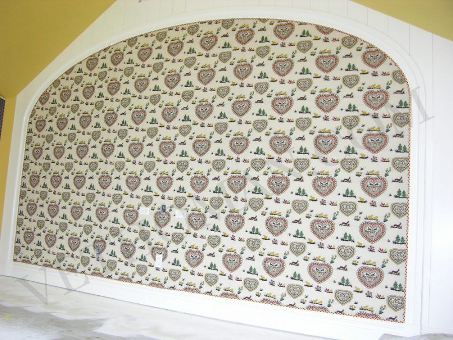 fabric walls in bedroom