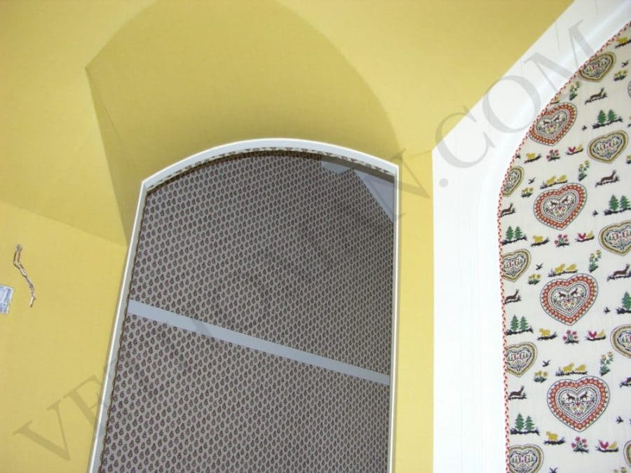 doorway upholstered in fabric