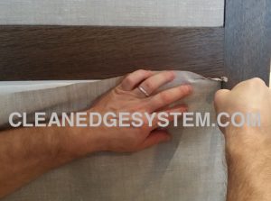 fit the fabric over the panel