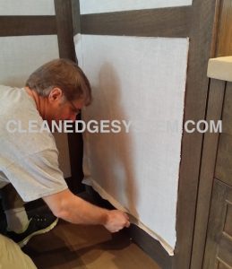 installation of fabric on panel