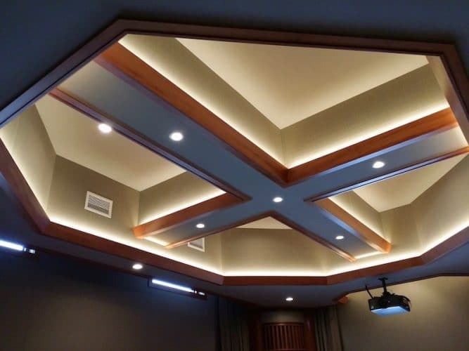 ceiling upholstered in fabric
