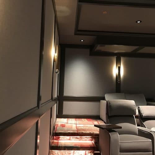 home theater walls and sits